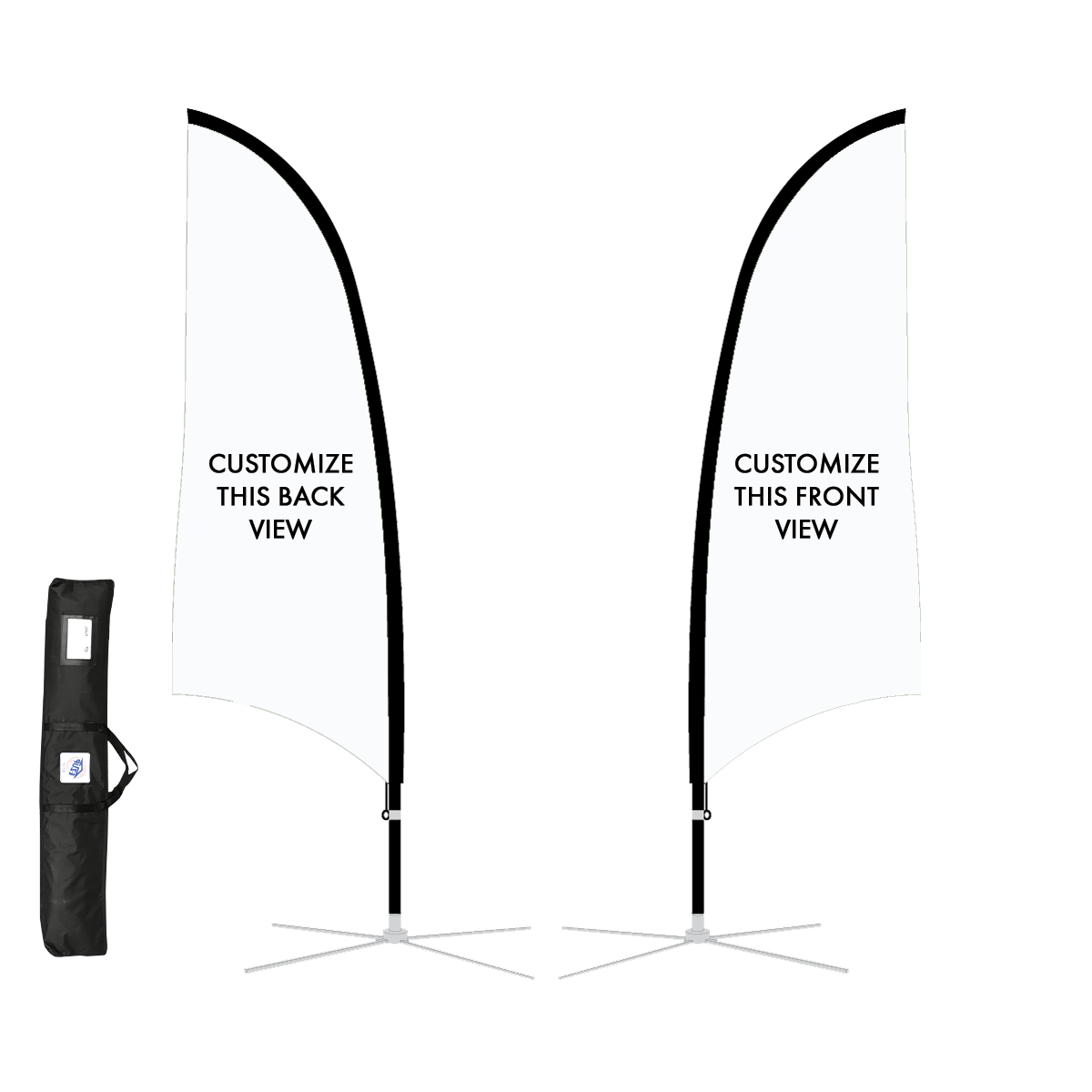 11' Blade Sport Flag Kit, Dbl Side, White,