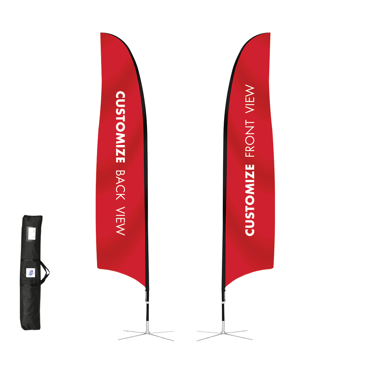 21' Blade Sport Flag Kit, Dbl Side, Red,