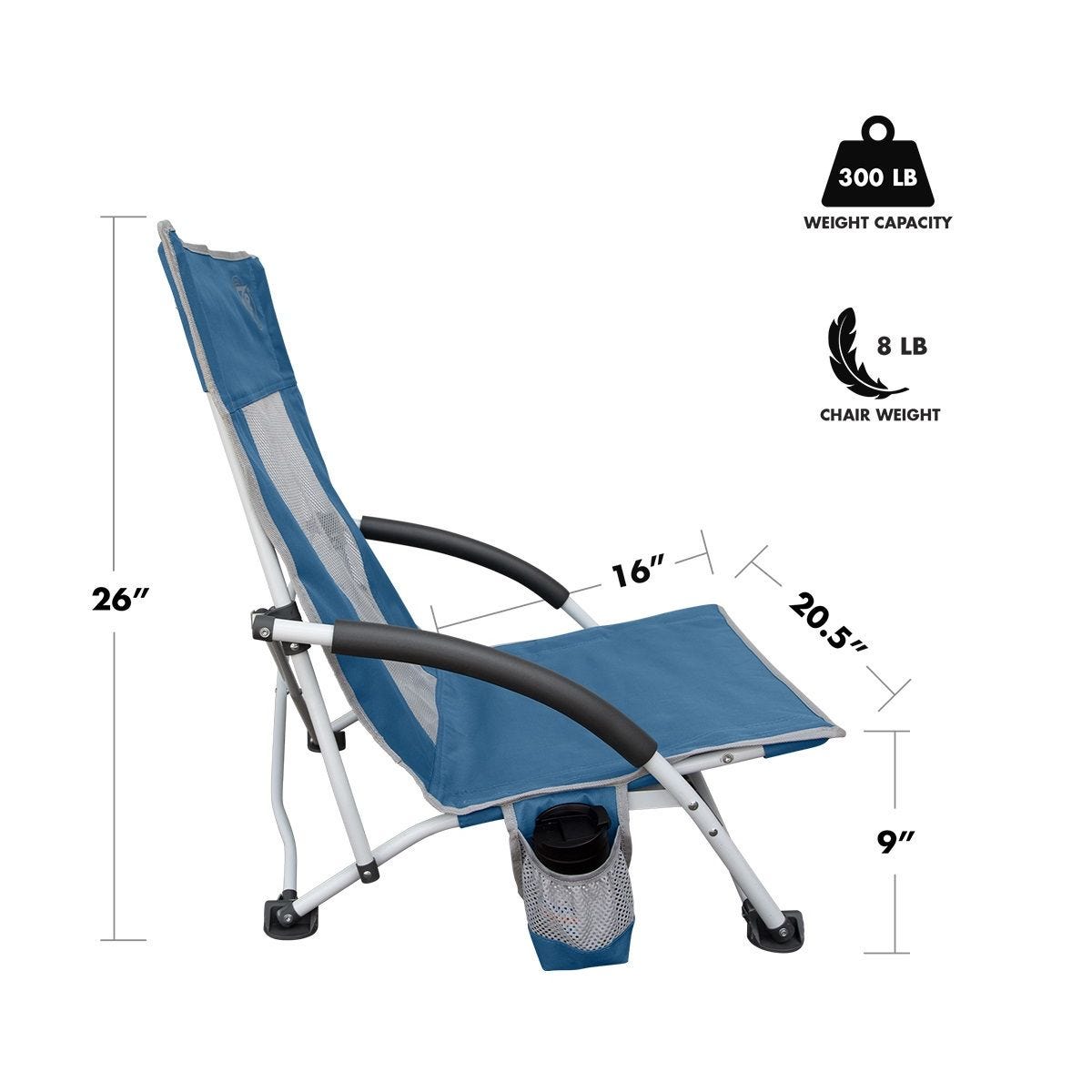 Low Sling Chair - Slate Blue